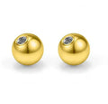 ROXI S925 Sterling Silver 18k Gold Plated 3mm Piercing Earring Jewelry Spare Ball