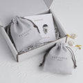 PandaSew Custom Logo Luxury Gray Microfiber Drawstring Bag Gift Packaging Jewelry Pouch