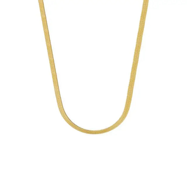 925 Silver Dainty Snake Chain Choker with Gold Plating Long Herringbone Necklace for Gift Occasions