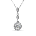 1 Carat Moissanite Diamond S925 18K Gold Plated Noble Antique Drop Halo Wedding Pendant Necklace Destiny Jewellery