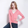 Eco-friendly Women's Solid V-Neck Knitted Viscose Sweater Quick Dry Soft Autumn Casual Button Cardigan OEM Wholesale