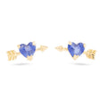 Gemnel Delicate 925 Sterling Silver 18k Gold Heart CZ Stud Earrings Valentine
