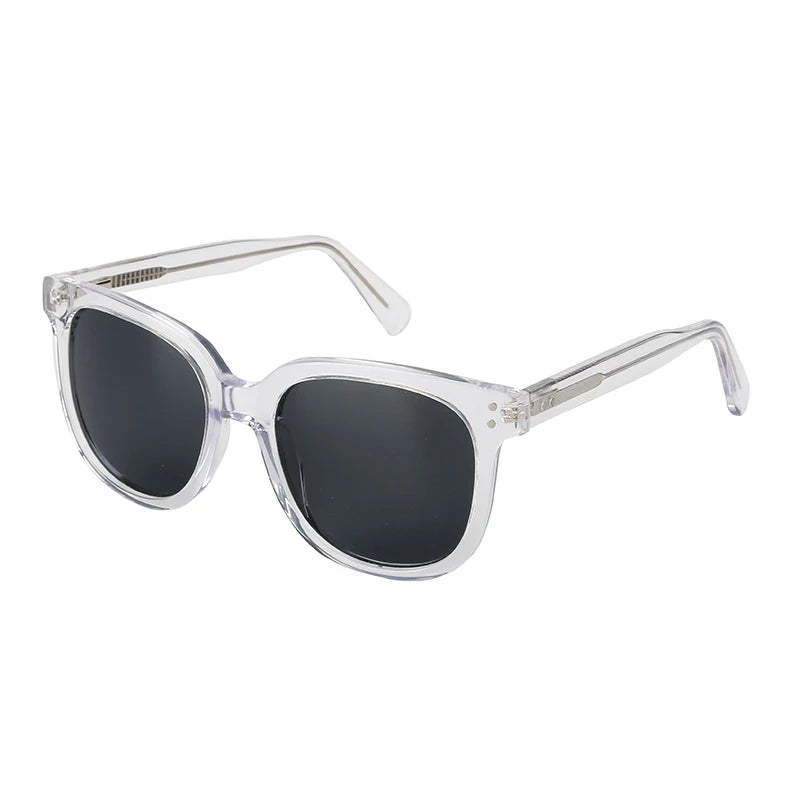 2021Glitter Durable Transparent Square Polarized Hand Made Manufacturing Acetate Sunglasses for Women Men Unisex
