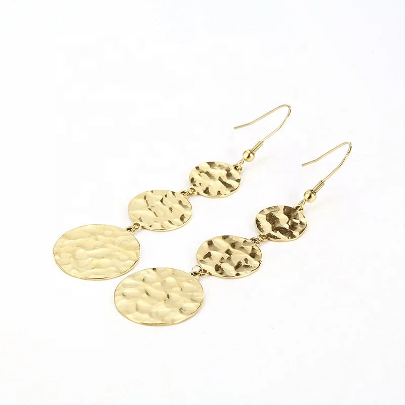 Hot Sale Finding Jewelry Earrings Simple Beads Round Pendant Long Drop Earrings Women