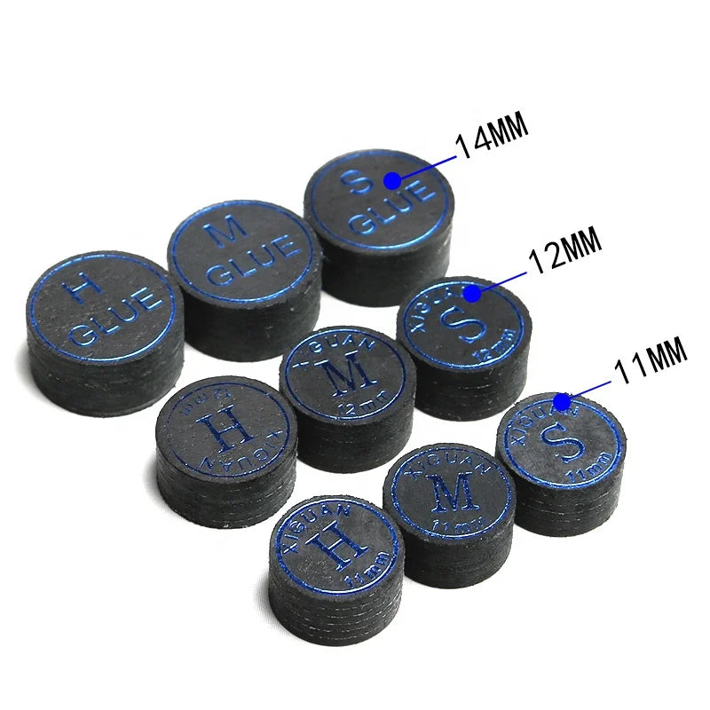 Premium Quality Billiard Accessory Cue Stick Tips 11MM/ 12MM/ 14MM Size with Soft Medium Hard Grade  on Sale