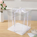 Transparent Plastic Single Double Three Layers Custom Logo Square Cake Box for Birthday