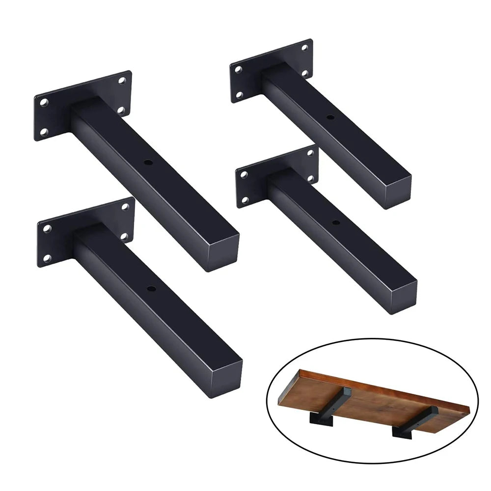 Square Tube Wall Shelf Bracket Partition Load-Bearing Support Wrought Iron Modern Industrial Durable Waterproof Shelves