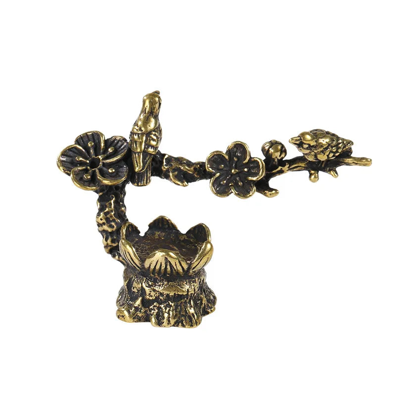 CA 772 Bronze Crafts Pure Copper Branch Rhododendron Bird Creative Small Decoration Zen Retro Distressed Brass Lotus Fragrant