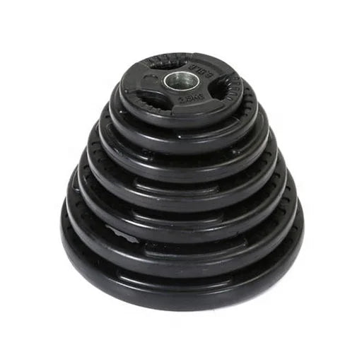 Made in China Weight Plate Steel 3 Hole Grip Rubber Plate for Gymnasium Fitness
