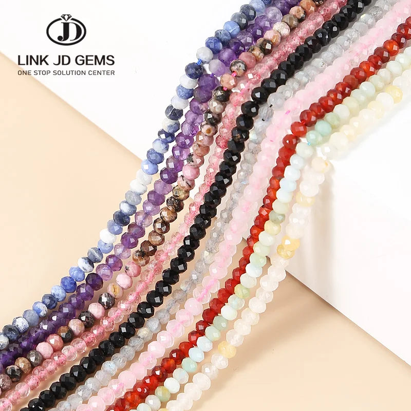 JD GEMS 3*2mm Moonstone Abacus Spacer Beads Agate Loose Beads for DIY Bracelet Necklace Ring Accessories