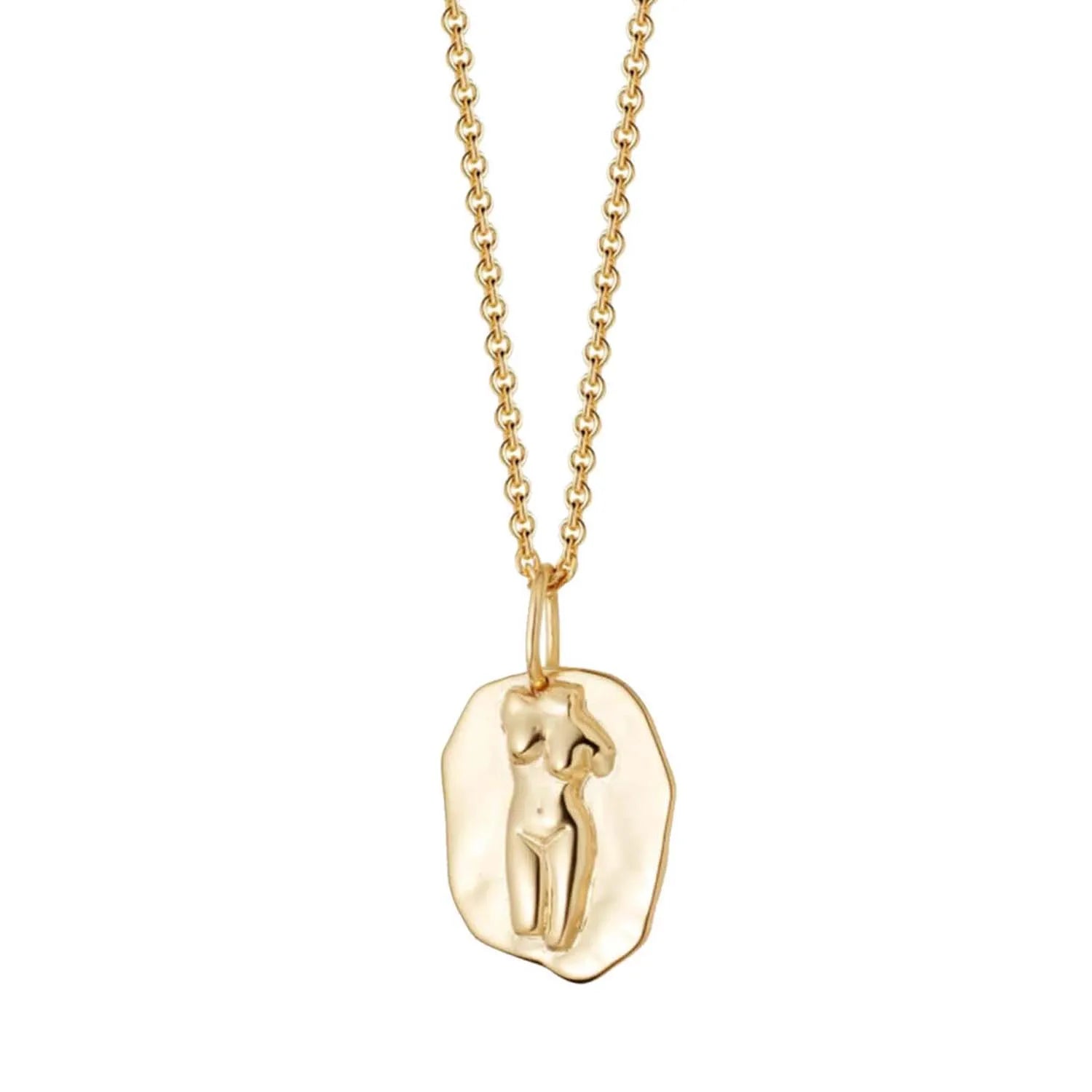 Sterling Silver 925 Jewellery Female Bust Pendant Necklace 18k Gold Plated Jewelry