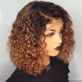 8-16 Inch Curly Short Bob Wigs 13x4 Lace Front Human Hair Deep Wave Wig Brazilian Pre Plucked Remy Closure Wigs for Black Women