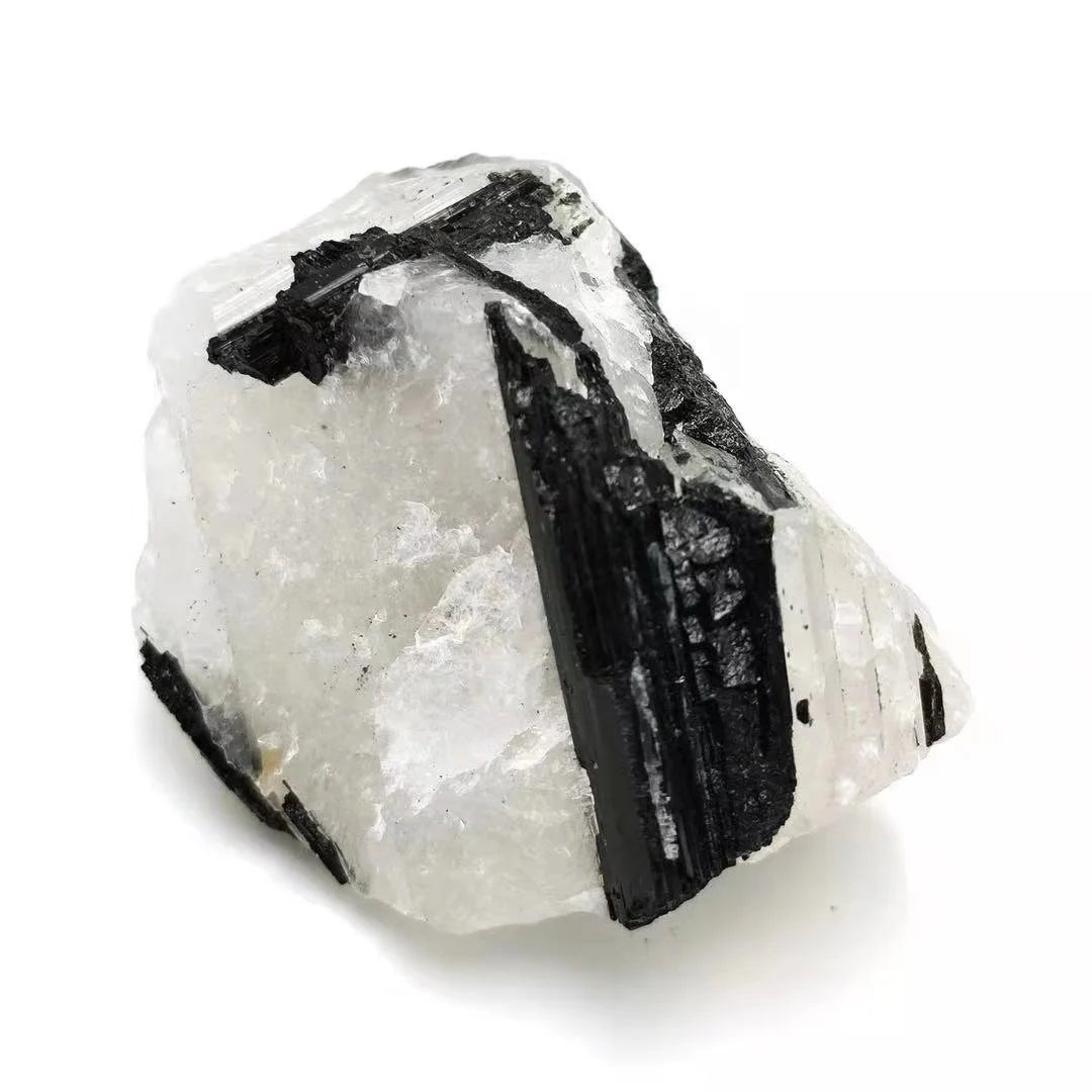 Wholesale Natural Healing Crystals Semi-Precious Stone Diffuse Stone Black Tourmaline in Quartz Raw Stone for Meditation