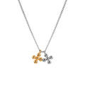 Wholesale Fashion Brass Rhodium Plated 2 Glossy Ball Cross Pendant Necklace Jewelry