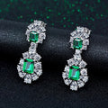 Emerald Dark Green Earrings 925 Silver Bridal Green Earring Wedding