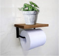 Global Orbit Solid Wood Toilet Paper Roll Holder Shelf Traditional Design Walnut Color for Bathroom Kitchen Apartment Hotel Use
