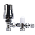 Factory Wholesale AVONFLOW TRV-07 Brass Angle Structure Thermostatic Radiator Valves TRV Head Chrome/Nickel Finish for Water