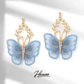 HOVANCI Korean Fashion 9 Popular Chiffon Lace Cz Stone Earings Fantasy butterfly Earring