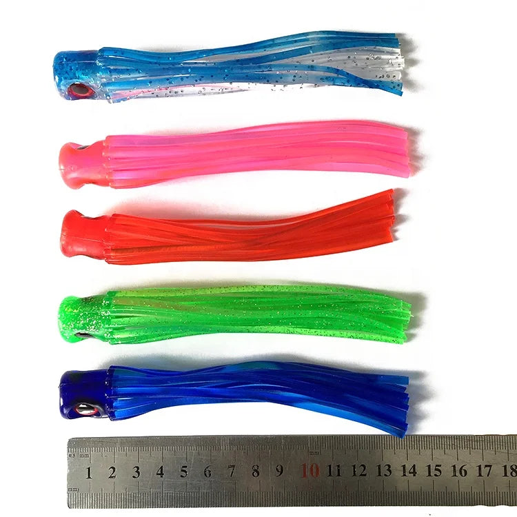 NEW ARRIVAL Custom Cheap 6inch  Soft PVC Chugger Squid Skirt Trolling Fishing Lures Fishing Bait