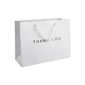 Hot Sale Flat Cotton Handle Eco Friendly Luxury White Thank You Paper Bag with Your Logo