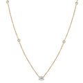 LOZRUNVE 925 Sterling Silver 14k Gold 18k Gold Plated Baguette Emerald Cut Charm Necklace Choker for Women