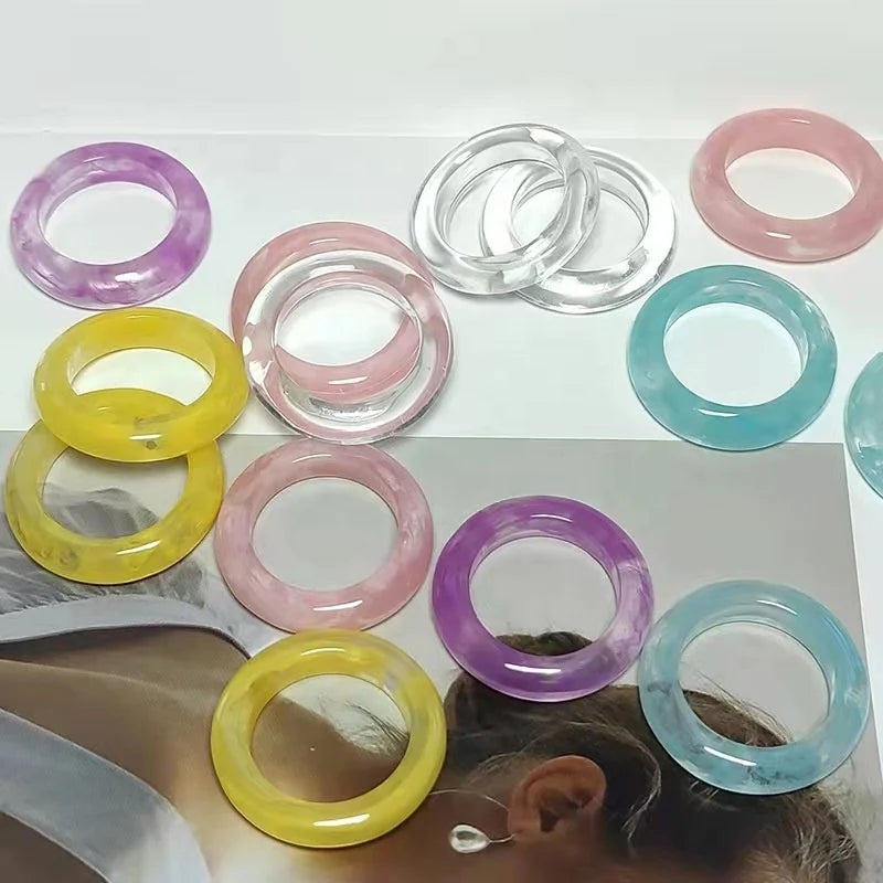 Handmade Round Acrylic Resin Ring Bikini Buckle Bikini Connectors Rings for Swimwear