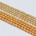 6-7mm/7-8mm Gold Color Freshwater Pearl Beads Rice Shape Pearls Strand for Jewelry Making DIY Bracelet Necklace