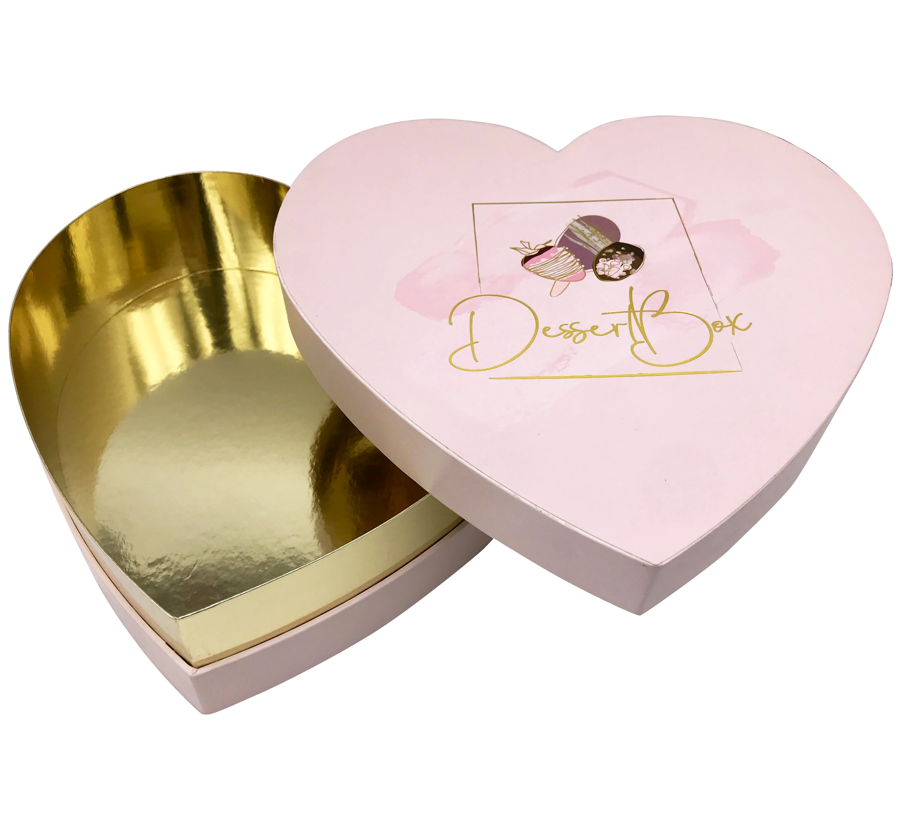 Custom Heart Shape Rigid Box for Chocolate Truffles and Bonbons With Luxury Packaging Design