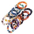 Colorful Tumbled Agate Bracelet 8-12mm Natural Healing Crystal Stone Beaded Bracelet for Jewelry Making
