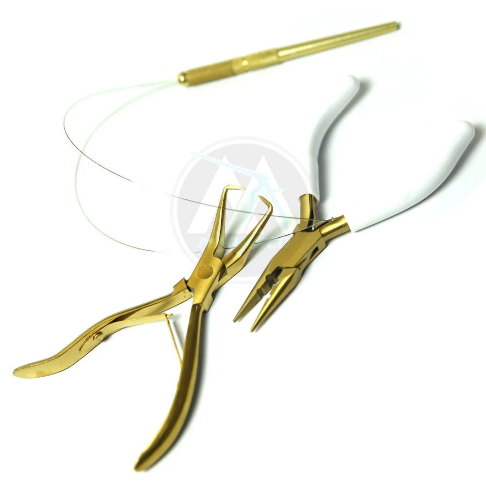 Micro Ring Loop Tool Set for Hair Extensions Steel Beading Tool Kit with Closer and Remover Pliers Micro Link Bead Closer