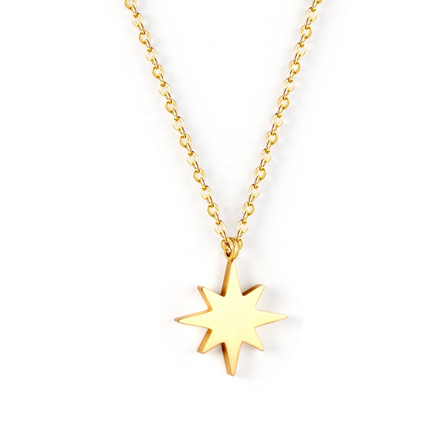 Trendy Pendant Star Necklace New Jewelry Stainless Steel 18k Gold Plated Chain Pendant Design for Gift