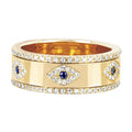 LOZRUNVE Hip Hop Evil Eye Thick Big Gold  Rings Jewelry Women Sterling Silver