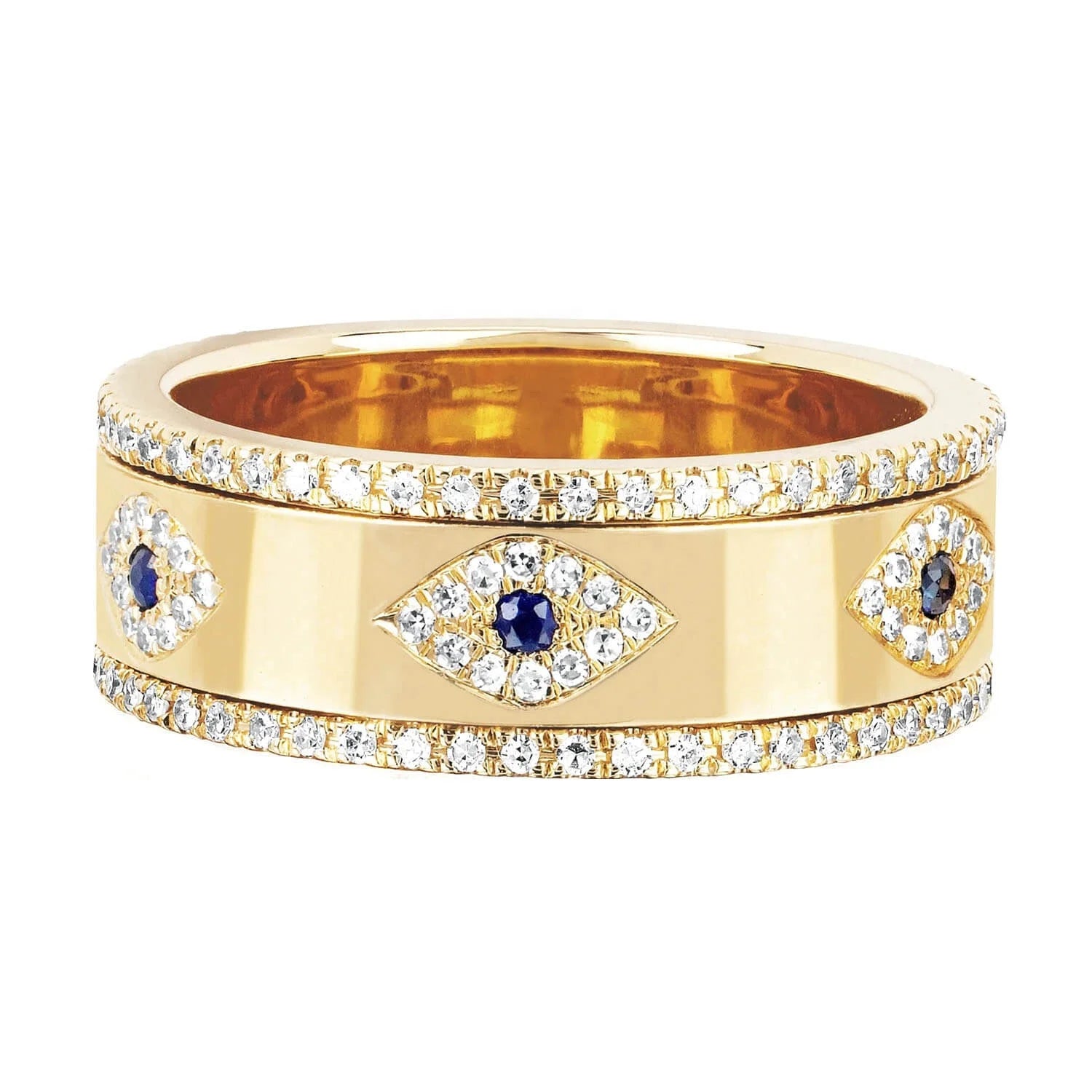 LOZRUNVE Hip Hop Evil Eye Thick Big Gold  Rings Jewelry Women Sterling Silver
