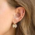 ROXI 4-piece Set S925 Sterling Silver Star Crescent Heart Shaped Triangle Zircon Pierced Earrings