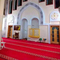 3D Printed Nylon Wool Terylene Carpet Roll Red Design Prayer Carpet for Mosque Durable Polyester Material Customized Design Size
