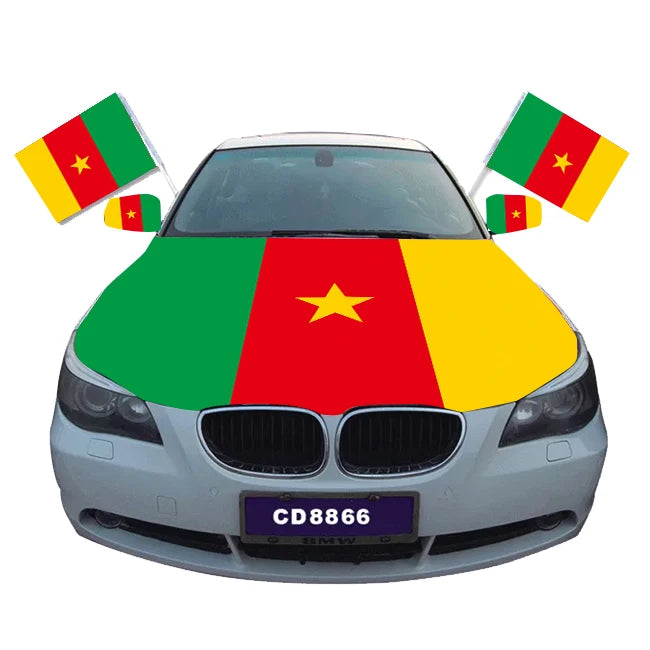 Promotional Car Hood Mirror Cover Flag Featuring America for France Germany Brazil Cameroon-for Customising Your Hood