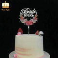 Magic Lights KUV-11 UV Color Printing Silver Acrylic Birthday Cake Topper with Flower Mix Colors 10.5x16cm