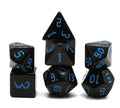 HS D20 Polyhedral Acrylic RPG Dungeons and Dragons Dice Set Black Opaque with Multicolor Font DND Dice