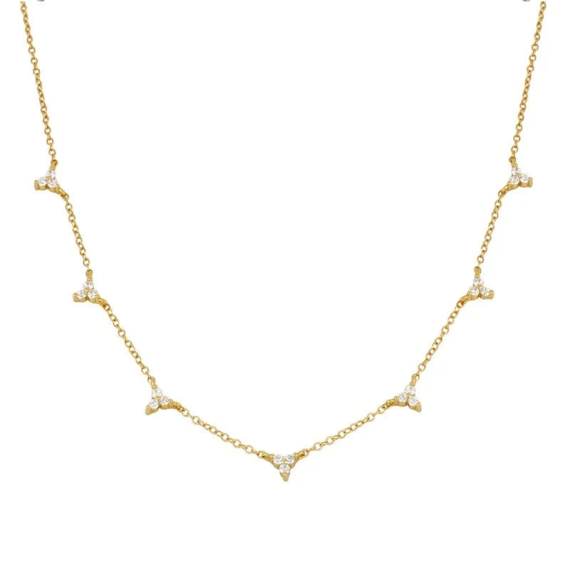 CANNER S925 Silver Dainty Womens Fashion Zircon Necklaces Rectangular Hip Hop Moon Celestial Wholesale for Women Snake Necklaces