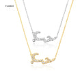 FUAMAY 925 Silver Gold Arabic Love CZ Charm Long Diamond Necklace Women Luxury Jewelry Necklaces