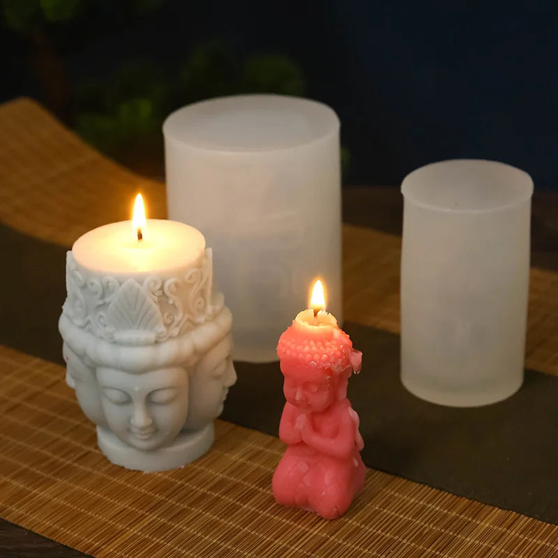 DIY 3D Large Buddha Head Candle Mold for Silicon Candle Making Molds Display Candle Mold MegaBDM