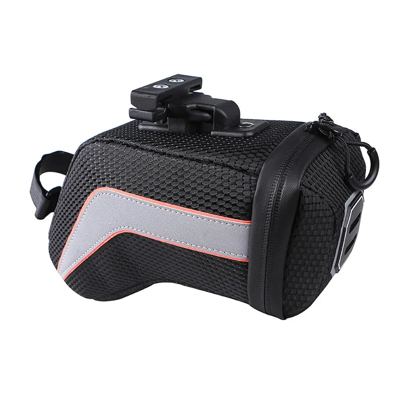 Nylon Bicycle Bag Bike Storage Saddle Bag Cycling Seat Tail Rear Pouch Bag Saddle Bolsa Bicicleta Accessories Black 17*13*11cm