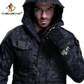 Winter Outdoor Custom Black Waterproof Tactical Zipper Rainproof Camouflage Double Layer Rocker Men's Large Size Jacket