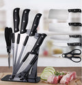 China Family Beginner 6 Piece Kitchen Knife Set Black German Stainless Steel Chef Messerset for Bone Cutting