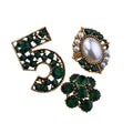Brooch Sets Latest Fashion Rhinestone Pearl Brooch Set for Hijab for Women's