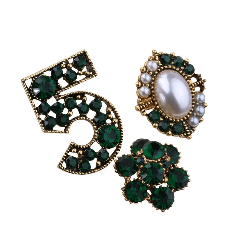 Brooch Sets Latest Fashion Rhinestone Pearl Brooch Set for Hijab for Women's