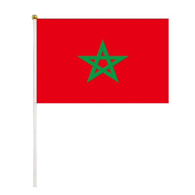 Custom 12*18inch Uk England Hand Waving Flag 21*14cm Morocco Small Waving Hand-Crank Flag