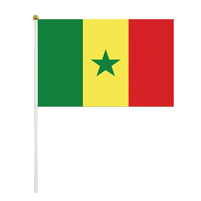2022 World Flag Dye Sublimated 21*14cm Senegalese Hand Waving Banner Polyester Material for Automotive Football Matches Hand