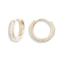 LOZRUNVE New Elegant 925 Sterling Silver Princess Cut Square Zirconia Small Huggie Hoop Earring