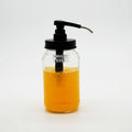 Wholesale Mason Jars Bottles with Syrup Food Honey Pump Dispenser with 70mm Steel Lid for Sauce Tomato Ketchup MegaBDM